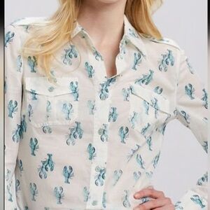 Tory Burch Brigitte Lobster Voile Blouse Vintage size 4